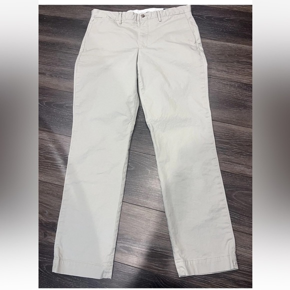 Polo Ralph Lauren Men's Light Khaki Chinos stretch straight fit 34x32 - Picture 1 of 3